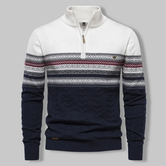 Denver™ | Pullover with Two-Tone Pattern and Zipper